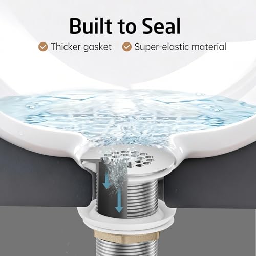 KES Faster Drainage Bathroom Sink Drain Without Overflow, Anti-Clog | Open Grid Design, Brushed Nickel Vessel & Vanity Drain Strainer, Stainless Steel & Brass, S2021D-BN - color: Brushed Nickel