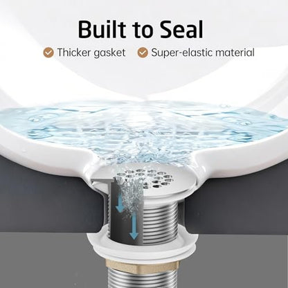 KES Faster Drainage Bathroom Sink Drain Without Overflow, Anti-Clog | Open Grid Design, Brushed Nickel Vessel & Vanity Drain Strainer, Stainless Steel & Brass, S2021D-BN - color: Brushed Nickel
