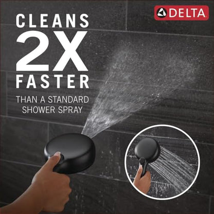 Delta Faucet ProClean Matte Black Shower Head with Handheld, Showerhead with High Pressure Spray, Handheld Shower Head, 6 Spray Settings, Matte Black 75740BL - color: Matte Black