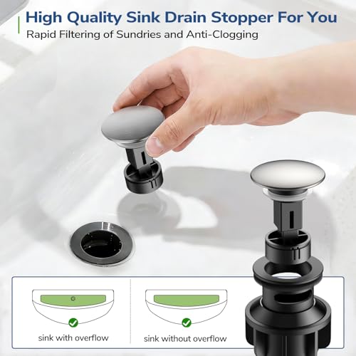8 Inch Pull Out Sprayer Bathroom Faucet 3 Hole, Widespread 2 Handle Sink Faucet with Pop Up Drain and Supply Lines, Stainless Steel for Vanity, RV, Brushed Nickel - color: Brushed Nickel, size: 8 IN