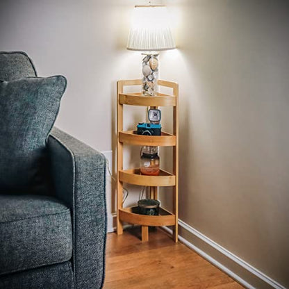 31.5" 4 Tier Bamboo Corner Storage Shelf By Trademark Innovations - style: Slatted