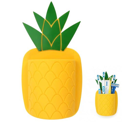 Pineapple Bathroom Toothbrush Holder – Silicone Wall Mounted Tooth Brush Suction Cup Organizer for Toothpaste, 1 Pack Shower Accessories with Cute Design