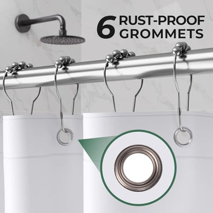 AmazerBath Stall Shower Curtain Liner 2 Pack, 36 x 72 Inches PEVA Plastic Shower Liner with 2 Weighted Stones and 6 Rustproof Metal Grommet, Lightweight Waterproof Shower Curtain - White - color: White, size: 36"W x 72"L (Pack of 2)