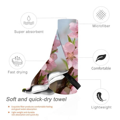 Peach Blossoms Full of Branches Quick Dry Bath Towels - Super Soft Bath Towels for Home, Spa, Gym, Travel - color: Peach Blossoms Full of Branches, size: 31.5"x63"