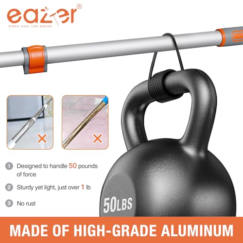 Eazer Floor Squeegee for Floor: Heavy Duty Scrubber with Extendable 60'' Aluminum Pole and Rubber Blade for Kitchen, Swimming Pool, Concrete Floors,Shower,Tiles,Garages,Windows,Glass,Pet Hair Removal