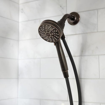 Moen Engage Magnetix Mediterranean Bronze 3.5-Inch Six-Function Detachable Handheld Showerhead with Magnetic Docking System, 26100BRB - color: Mediterranean Bronze, size: Showerhead