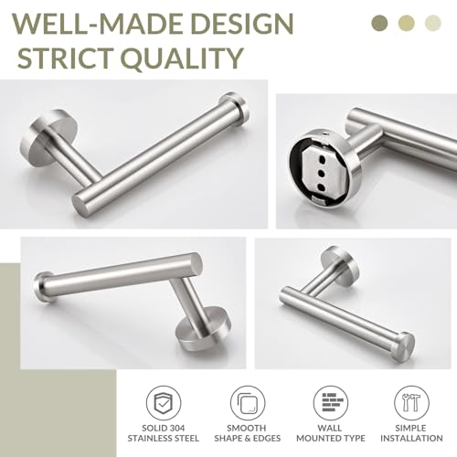 Brushed Nickel Toilet Paper Holder for Restroom, Wall Mounted | 304 Stainless Steel Tissue Holder, Rust-resistant for Bathroom, Powder Room, Vanity, Stable Drilling Mounted, Space-saving - color: Brushed Nickel