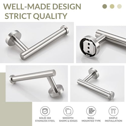 Brushed Nickel Toilet Paper Holder for Restroom, Wall Mounted | 304 Stainless Steel Tissue Holder, Rust-resistant for Bathroom, Powder Room, Vanity, Stable Drilling Mounted, Space-saving - color: Brushed Nickel