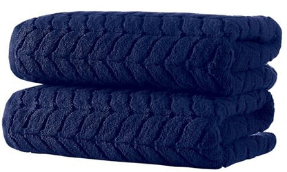 BAGNO MILANO Certified Organic Turkish Cotton Bath Towels, Luxury Jacquard Absorbent, Ultra Soft-Plush Organic Towel Set (Navy, Towel Set of 6) - color: Navy