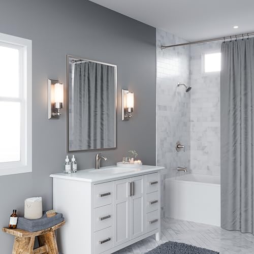 Pfister Willa Single Handle Bathroom Sink Faucet 1 Hole NSF Certified Spot Defense Brushed Nickel Finish with Push & Seal Drain WaterSense Compliant Vanity Faucet LF042MALGS - color: Spot Defense Brushed Nickel, size: 1 Pack