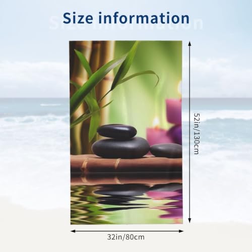Zen Stones and Bamboo Bath Towel Super Absorbent Beach Towels Microfiber Bathroom Towel 32 x 52 Inch - color: Zen Stones and Bamboo