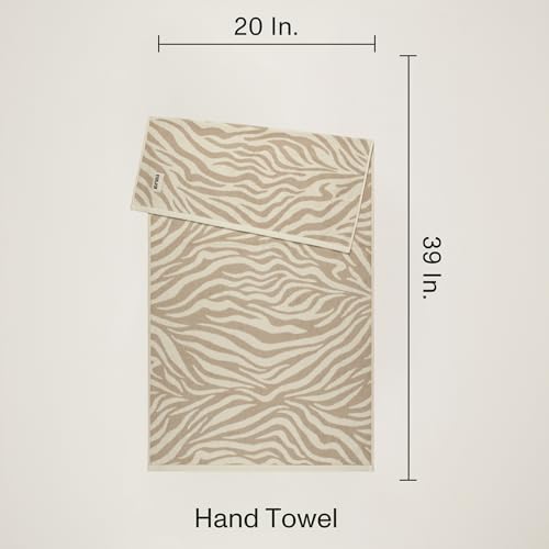 Everlayer Luxury XL Hand Towels, 2 Pack, 20 x 39 Inch, Made in Portugal | 500 GSM, 100% Combed Cotton, Utra-Soft & Plush, Reversible Design, Oeko-Tex Certified, Oversized, Incl 2 Pieces, Sand Allover - color: Sand Allover, size: Hand Towel, style: 2 Pcs