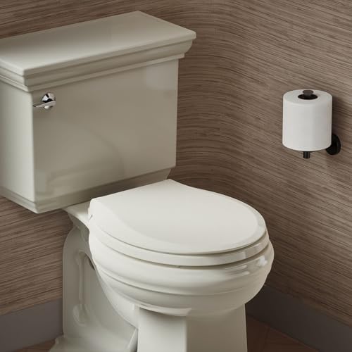 KOHLER 4639-RL-47 Cachet ReadyLatch Round Toilet Seat Soft Close, Almond - color: Almond, size: Round