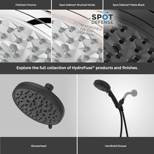 Pfister HydroFuse Shower Head, Shower Arm Not Included, 6-Function, 1.75 GPM, Spot Defense Matte Black Finish, 015WS2HF01SDB - color: Spot Defense Matte Black, size: 1.75 GPM