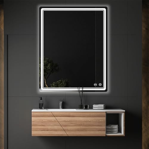 LED Bathroom Mirror with Lights, Anti-Fog, Dimmable, Lighted Bathroom Vanity Mirror for Wall, UL-Certified (32 x 40) - size: 40"L x 32"W