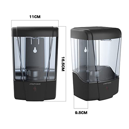 interhasa! Soap Dispenser, Touchless Hand Sanitizer Dispenser Wall Mount Automatic Kitchen Soap Dispenser for Commercial Home, Office, 600ml/20oz Black - color: Black