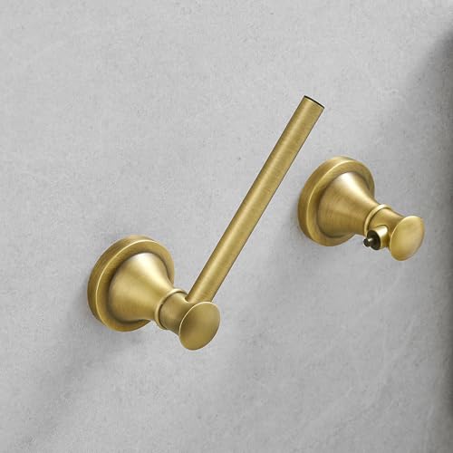 Hoimpro Wall Mounted Rustproof Toilet Tissue Paper Holder Bathroom Accessories Toilet roll Paper Hanger, Antique Brass - color: Antique Brass