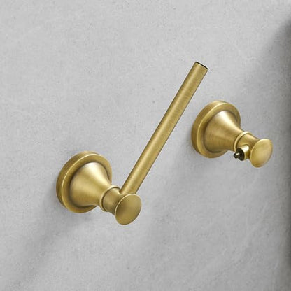 Hoimpro Wall Mounted Rustproof Toilet Tissue Paper Holder Bathroom Accessories Toilet roll Paper Hanger, Antique Brass - color: Antique Brass