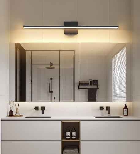 JUSHENG Black Vanity Lights Fixtures LED for Bathroom 5CCT Dimmable LED Bar | 5CCT Dimmable Bathroom Vanity Light Fixtures LED Vanity Light Bar 31.5'' Inch 32W ETL Certificated - color: Black-5CCT, size: 31.5'' Long-Dimmable