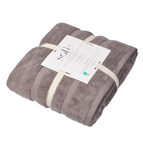 SOFE H&L | Olea Luxury Turkish Cotton Bath Towel Set of 1 : 1 Jumbo Bath Towel - Dark Gray | Premium, Soft, Durable, Absorbent | XL Bath Towels Oversized - color: Dark Gray, size: Set of 1 (1 Jumbo Bath Towel)