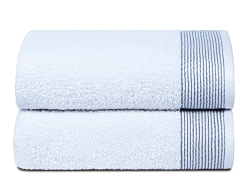 BELIZZI HOME Ultra Soft 2 Pack Oversized Bath Towel Set, 28x55 inches, 100% Cotton, Large, White - color: White