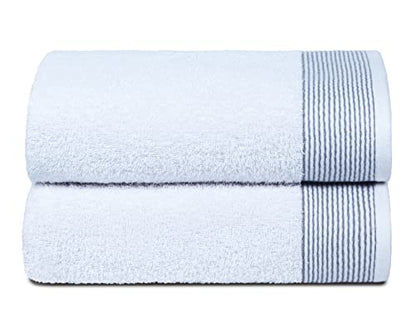 BELIZZI HOME Ultra Soft 2 Pack Oversized Bath Towel Set, 28x55 inches, 100% Cotton, Large, White - color: White