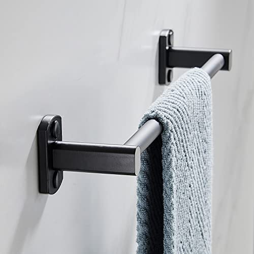 Black Towel Bar, Hand Towel Rack for Bathroom Wall Mounted Towel Hanger, Kitchen Bath Towel Holder, Toilet Towel Rod, 16 Inch - size: 16 Inch Single Bar