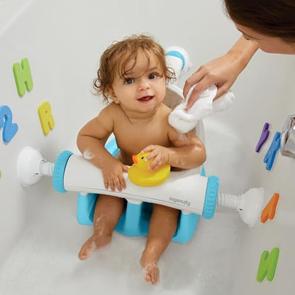 Ingenuity My Bath Seat for Sit-Up Baby Bathing, Sure & Secure Suction Cups, ASTM Safety Tested & Approved, Backrest for Assisted Sitting, Easy Setup & Storage, Aqua - color: Aqua