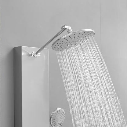 Rainfall Shower Tower Shower Panel System, Round Head,Stainless Steel with 6 Body Jets Massage, 3 IN 1 Bathroom Shower Wall Mount, Brushed Nickel and Chrome - color: Brushed Nickel with Chrome