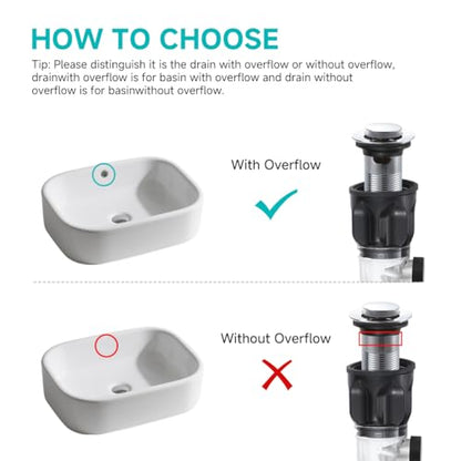 Flexible Sink Drain Pipe Kits,Adjustable Bathroom Sink P Trap with Overflow Fits 1-1/4",1-1/2"and 2" Drain Hole,Chrome - color: Chrome, style: With Overflow