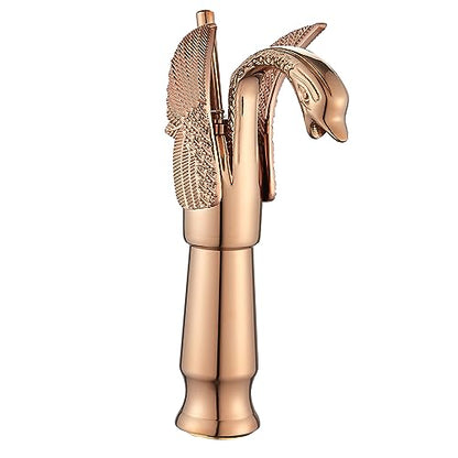 Copper Swan Shape Single Handle One Hole Bathroom Vessel Sink Faucet Deck Mount Lavatory Sink Faucet - color: Copper, size: Tall