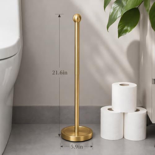 Toilet Paper Holder Stand for Max 5 Paper Rolls - Gold - color: Gold