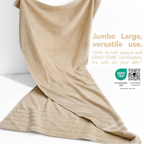 American Soft Linen 100% Cotton Luxury Turkish Towels, 35x70 XL Bath Sheet | Soft Absorbent Quick Dry OEKO Tex Standard 100 Certificated Durable Machine Washable Premium Hotel Quality - color: Beige, size: 1 Piece set