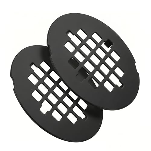 Shower Drain Cover Snap-in Hair Catcher - Matte Black 2 Pack | Stainless steel， 4-1/4" OD snap in， Fits 2-7/8" pin spacing， No tools install. Grate, shower strainer drain replacement. - color: Matte Black