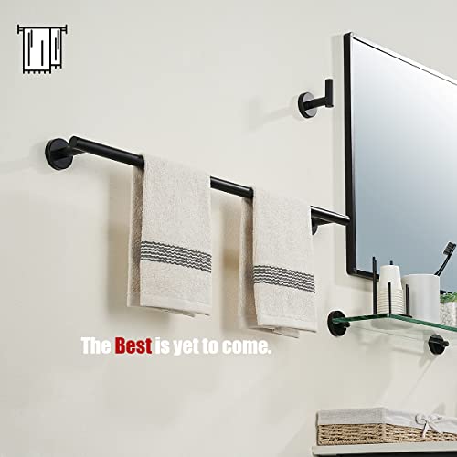 JQK Black Towel Bar, 27 Inch 304 Stainless Steel Thicken 0.8mm Towel Rack Bathroom, Towel Holder Matte Black Wall Mount, Useable Length 24 Inch 2 Pack, TB110L24-PB-P2 - color: Black, size: 27 Inch (2 Pack)