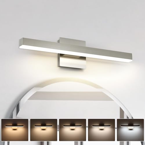 Joossnwell Bathroom Vanity Light, Brushed Nickel Bathroom Light Fixtures | ETL Certificated, 5CCT Dimmable, Modern LED Vanity Lighting Bar, Bathroom Lights Over Mirror 23.62 inch - color: Brushed Nickel, size: 23.62 Inch Long