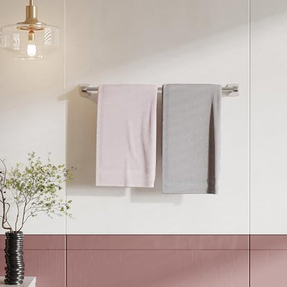 24 Inch Chrome Towel Bar Towel Rack for Bathroom Kitchen Hand Towel Holder Dish Cloths Hanger SUS304 Stainless Steel Rustproof Wall Mount - color: Chrome, size: 24 inch