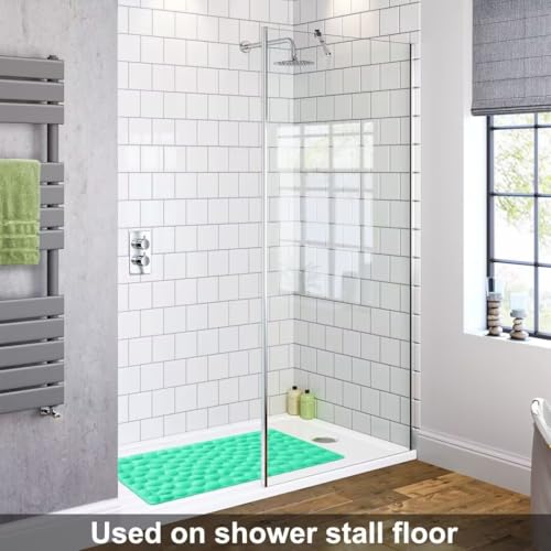 Non-Slip Bathtub Mat OTHWAY Soft Rubber Bathroom Bathmat with Strong Suction Cups (Fruit Green, 16x31.5 inch) - color: Fruit Green, size: 31.5" x 16" (Rectangular)