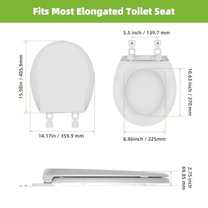 Round Toilet Seat Soft Close, 16.5" Standard Round Toilet Lid, Cotton White | Universal Toilet Replacement Compatible with TOTO/Kohler/Gerber/American Standard, 2-pack Toilet Bolts and Nuts - style: Universal Round Fit