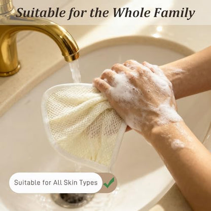 4PCS Exfoliating Bath Towels – Dual-Texture Face & Body Washcloths for Scrub, Massage & Skincare, Quick-Dry Shower Cloths for Men & Women