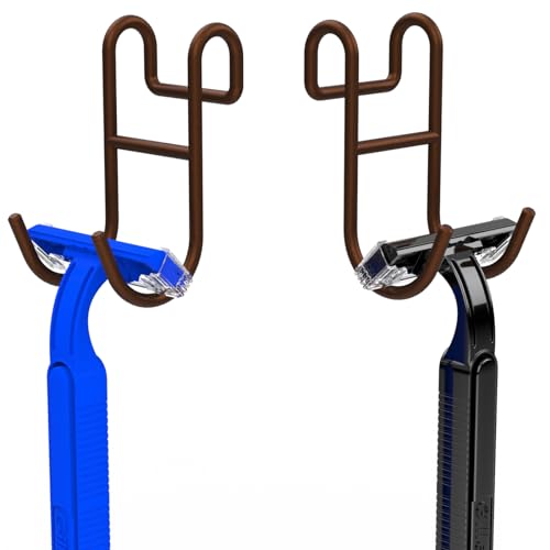 Shower Caddy Hooks, Razor Hanger for Shelf and Loofah (Bronze - 2 Open) - color: Bronze - 2 Open
