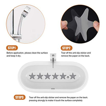 Secopad Anti Slip Shower Stickers, 24 PCS Safety Bathtub Stickers Adhesive Decals with Premium Scraper (Gray) - color: Grey