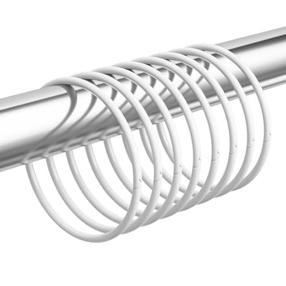 Bathway Anti-Drop Shower Rings, 12 Pcs Metal Rings for Curtain Rod, Rust Proof, White - color: White, style: Classic Round