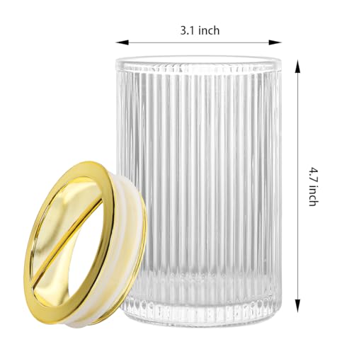 Toothbrush Holders for Bathrooms, 2pcs Clear Glass Toothbrush Holder, Bathroom Toothbrush Cup and Toothpaste Holder with Gold Divider, Tooth Brush and Toothpaste Organizer for Countertop - color: Clear Gold