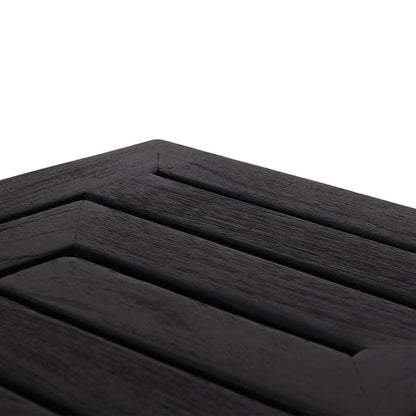 Teak Shower Bench - Teak Shower Seat - Wood Bathroom Stool (Black) - color: Blackened, size: Medium