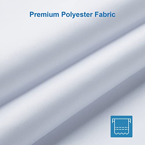 Extra Long Shower Curtain Liner Washable, 72 x 96 Inches, Fabric White Shower Liner with 2 Bottom Stones, Waterproof 2-in-1 Shower Curtain and Liner, 12 Grommet Holes, Hotel Quality, White - color: White, size: 72"W x 96"L (Pack of 1)