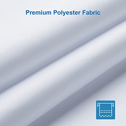 Extra Long Shower Curtain Liner Washable, 72 x 96 Inches, Fabric White Shower Liner with 2 Bottom Stones, Waterproof 2-in-1 Shower Curtain and Liner, 12 Grommet Holes, Hotel Quality, White - color: White, size: 72"W x 96"L (Pack of 1)