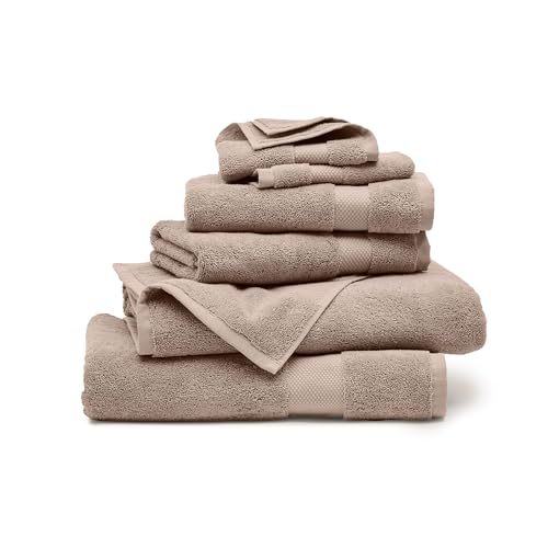 BOLL & BRANCH Plush Bath Towel Set, 6 Pieces, Dusty Rose | 2 Bath Towels, 2 Hand Towels & 2 Washcloths - 100% Organic Cotton - Ultra Soft & Luxurious - Quick Absorbing - color: Dusty Rose, size: Bath Towel Set
