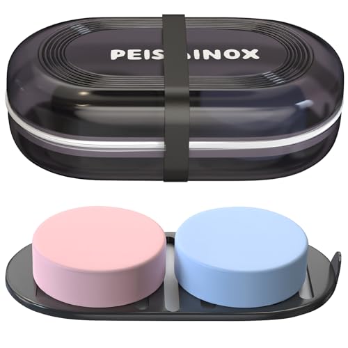 Doter Leakproof Travel Soap Dish with Lid - Draining Soap Bar Holder for Bathroom, Shower, Gym, School, Camping, Vacation, Outdoor - color: Black