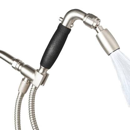 High Sierra® Solid Lead-Free Metal Handheld Shower Head, Trickle Valve, Includes 72” Flexible Stainless Steel Hose With Biofilm Resistant Silicone Inner Tube, Holder. High Pressure 2.0 GPM. Nickel - color: Nickel, size: 2 GPM
